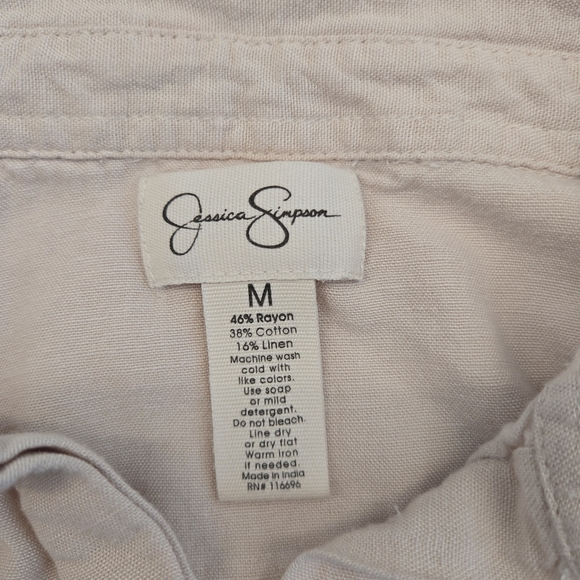 Jessica Simpson Pale Blush Shirt Mini Dress - Picture 2 of 8